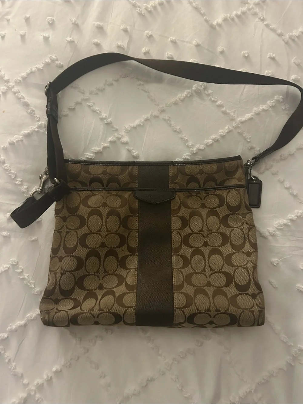 Coach Brown Signature Canvas Shoulder Crossbody